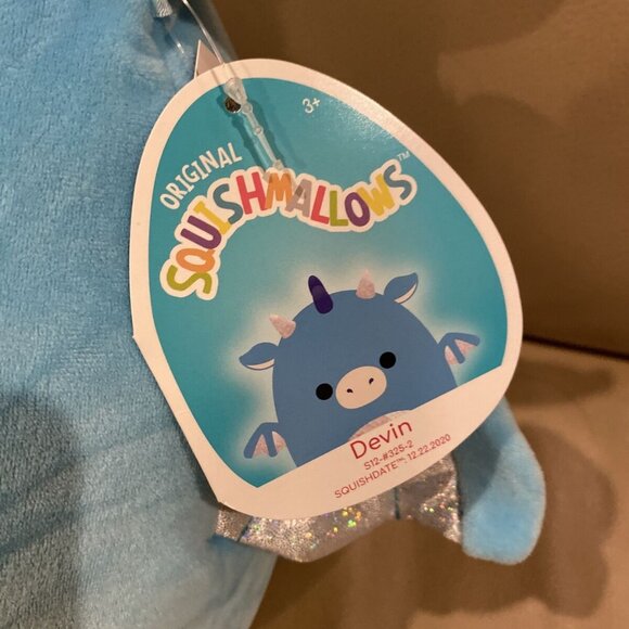 Squishmallows Kellytoy Devin the Dragon 16" with Sequins - NWT - Picture 2 of 5